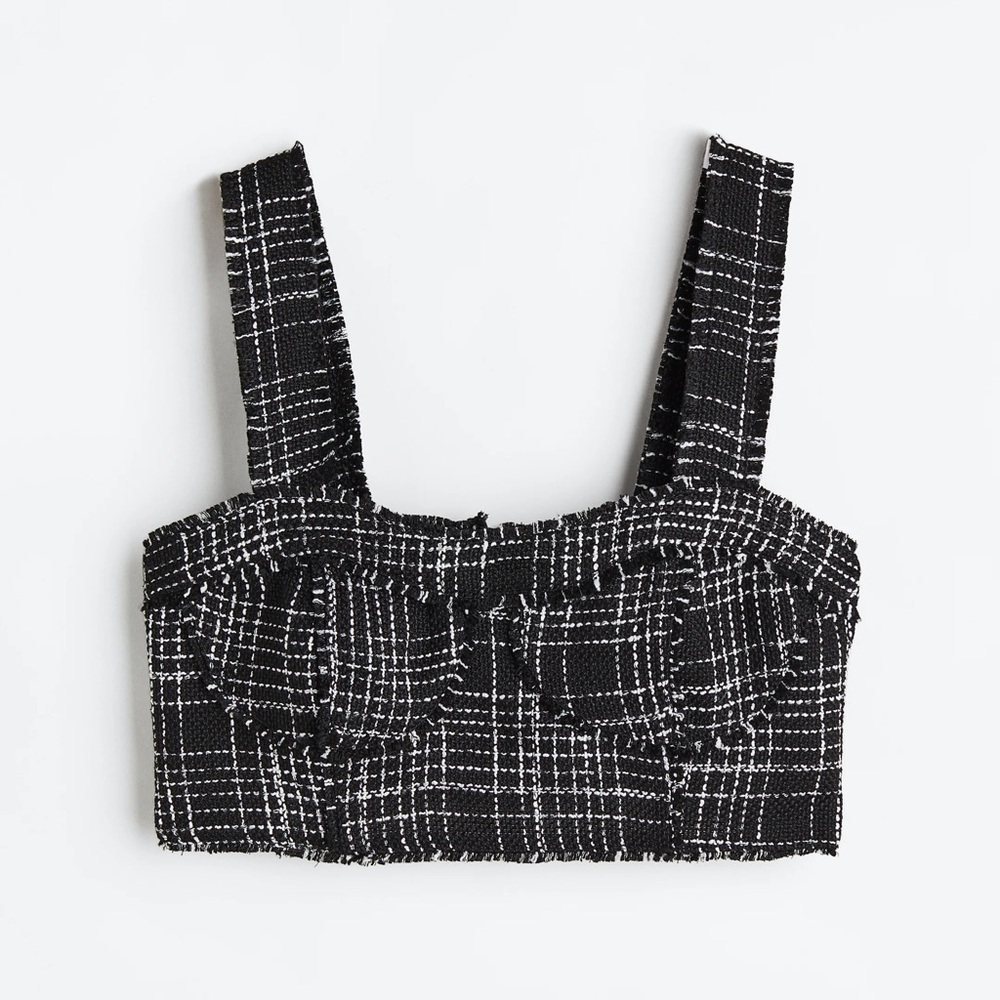 NWT Black and White Checkered Top